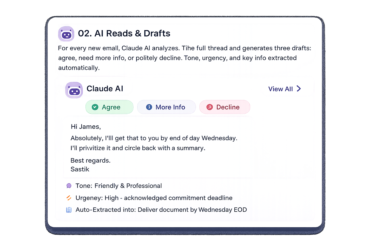 AI generates drafts step