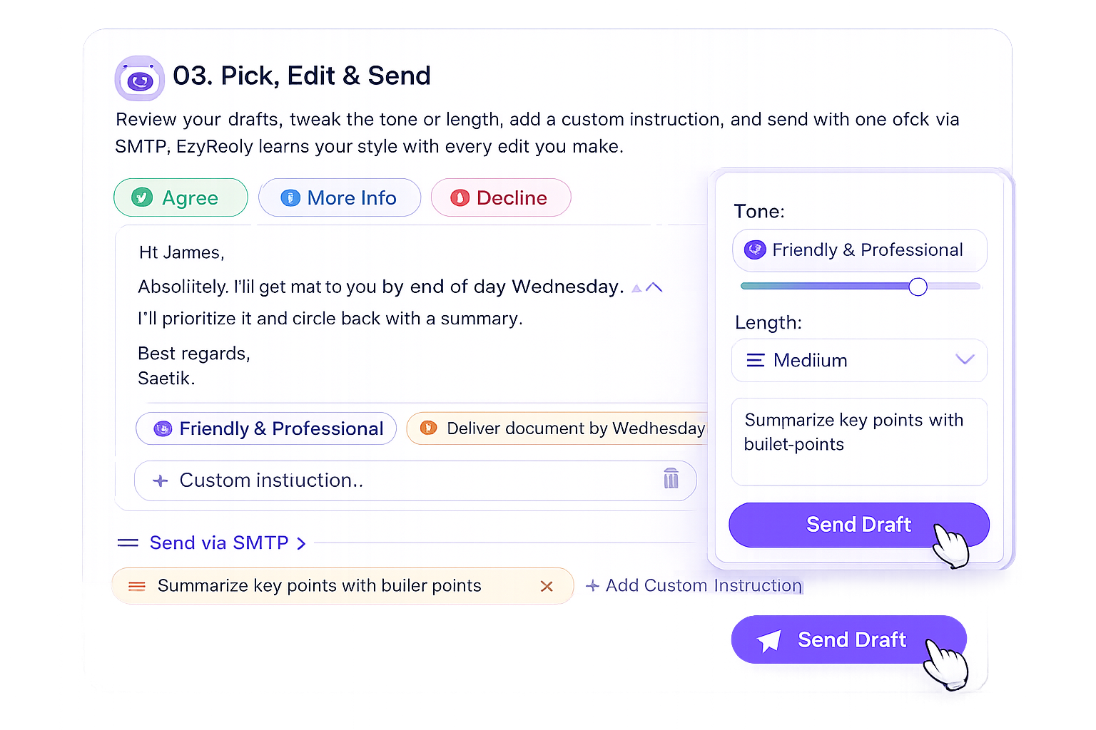 Review and send step